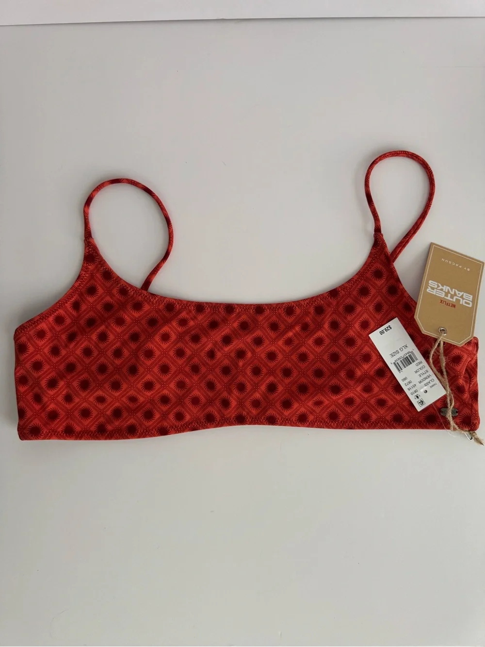 Outer Banks by PacSun Red Printed Bikini Top XL NWT